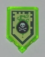 Tile, Modified 2 x 3 Pentagonal with Nexo Power Shield Pattern - Venom Bite