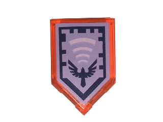 Tile, Modified 2 x 3 Pentagonal with Nexo Power Shield Pattern - Hawk Holler