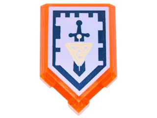 Tile, Modified 2 x 3 Pentagonal with Nexo Power Shield Pattern - Backfire