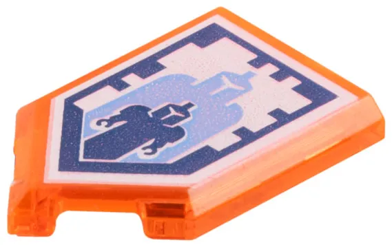 Tile, Modified 2 x 3 Pentagonal with Nexo Power Shield Pattern - Giant Growth