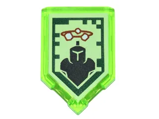 Tile, Modified 2 x 3 Pentagonal with Nexo Power Shield Pattern - Stone Stun