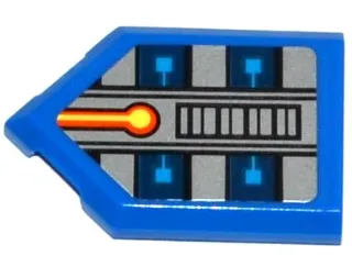 Tile, Modified 2 x 3 Pentagonal with Red and Yellow Circuitry, Grille and Blue Microchips Pattern (Sticker) - Set 70315