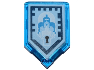 Tile, Modified 2 x 3 Pentagonal with Nexo Power Shield Pattern - Shrink Surprise