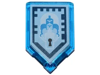 Tile, Modified 2 x 3 Pentagonal with Nexo Power Shield Pattern - Shrink Surprise