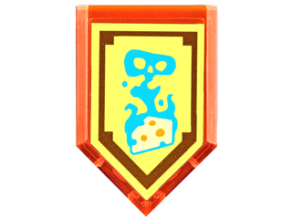 Tile, Modified 2 x 3 Pentagonal with Nexo Power Shield Pattern - Foul Steam