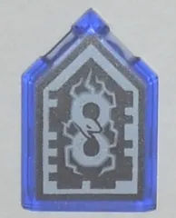 Tile, Modified 2 x 3 Pentagonal with Nexo Forbidden Power Shield Pattern - Horrible Hunger