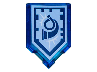 Tile, Modified 2 x 3 Pentagonal with Nexo Power Shield Pattern - Hornblower