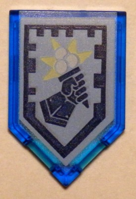 Tile, Modified 2 x 3 Pentagonal with Nexo Power Shield Pattern - Ice Cream