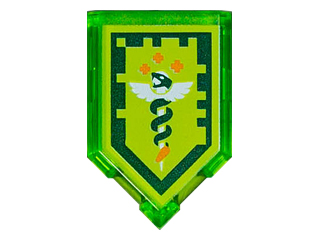 Tile, Modified 2 x 3 Pentagonal with Nexo Power Shield Pattern - Serpent of Anti Virus