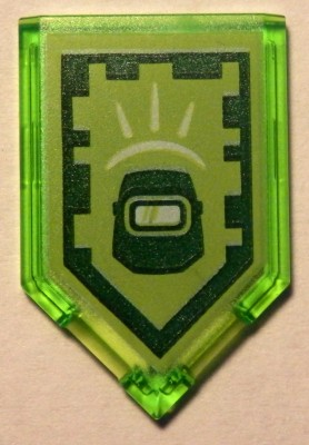 Tile, Modified 2 x 3 Pentagonal with Nexo Power Shield Pattern - Blast Mask