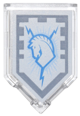 Tile, Modified 2 x 3 Pentagonal with Nexo Power Shield Pattern - Thunder Blaze