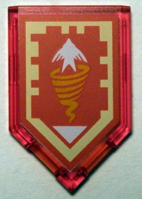 Tile, Modified 2 x 3 Pentagonal with Nexo Power Shield Pattern - Sparrow Tornado