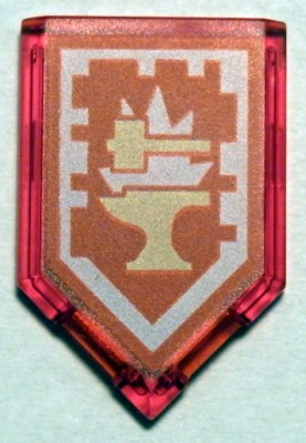 Tile, Modified 2 x 3 Pentagonal with Nexo Power Shield Pattern - Anvil of Trouble