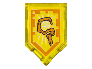 Tile, Modified 2 x 3 Pentagonal with Nexo Power Shield Pattern - Might of the Magician