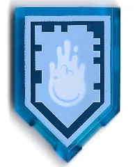 Tile, Modified 2 x 3 Pentagonal with Nexo Power Shield Pattern - Yeti Sneeze