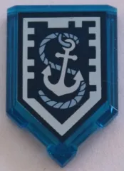 Tile, Modified 2 x 3 Pentagonal with Nexo Power Shield Pattern - Ship Wrecker