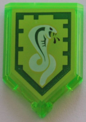 Tile, Modified 2 x 3 Pentagonal with Nexo Power Shield Pattern - Snake Den