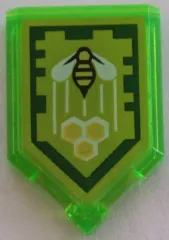 Tile, Modified 2 x 3 Pentagonal with Nexo Power Shield Pattern - Honey Bees