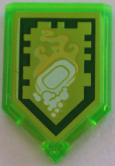 Tile, Modified 2 x 3 Pentagonal with Nexo Power Shield Pattern - Out of Soap