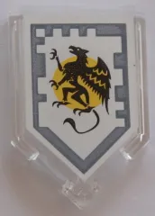 Tile, Modified 2 x 3 Pentagonal with Nexo Power Shield Pattern - Griffon of Graciousness