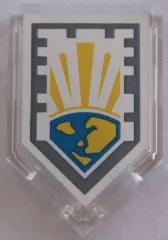 Tile, Modified 2 x 3 Pentagonal with Nexo Power Shield Pattern - Globe of Light