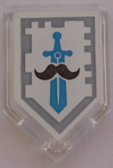 Tile, Modified 2 x 3 Pentagonal with Nexo Power Shield Pattern - Bearded Ballerina