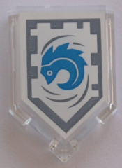 Tile, Modified 2 x 3 Pentagonal with Nexo Power Shield Pattern - Rolling Hedgehog