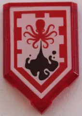 Tile, Modified 2 x 3 Pentagonal with Nexo Power Shield Pattern - Dark Drop