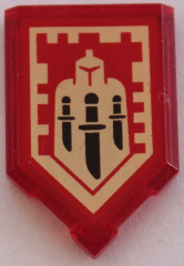 Tile, Modified 2 x 3 Pentagonal with Nexo Power Shield Pattern - Triple Backstab