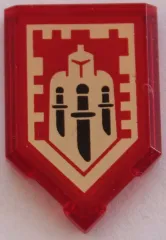 Tile, Modified 2 x 3 Pentagonal with Nexo Power Shield Pattern - Triple Backstab