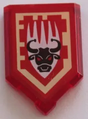 Tile, Modified 2 x 3 Pentagonal with Nexo Power Shield Pattern - Bull Race