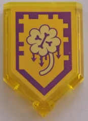 Tile, Modified 2 x 3 Pentagonal with Nexo Power Shield Pattern - Clover of Misfortune