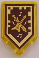 Tile, Modified 2 x 3 Pentagonal with Nexo Power Shield Pattern - Rock 'n' Roll