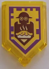 Tile, Modified 2 x 3 Pentagonal with Nexo Power Shield Pattern - Pie Guard