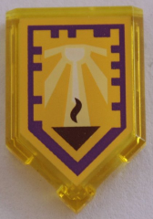 Tile, Modified 2 x 3 Pentagonal with Nexo Power Shield Pattern - Sun Flare