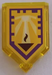 Tile, Modified 2 x 3 Pentagonal with Nexo Power Shield Pattern - Sun Flare