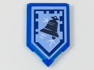 Tile, Modified 2 x 3 Pentagonal with Nexo Power Shield Pattern - Chrome Bell