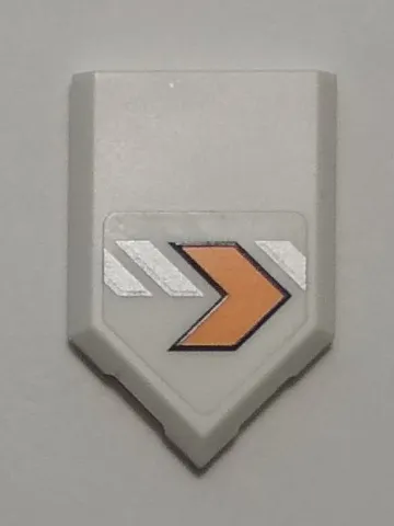 Tile, Modified 2 x 3 Pentagonal with Orange Arrow Model Left Side Pattern (Sticker) - Set 70348
