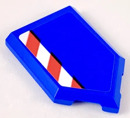 Tile, Modified 2 x 3 Pentagonal with Red and White Caution Stripe Pattern (Sticker) - Set 60223