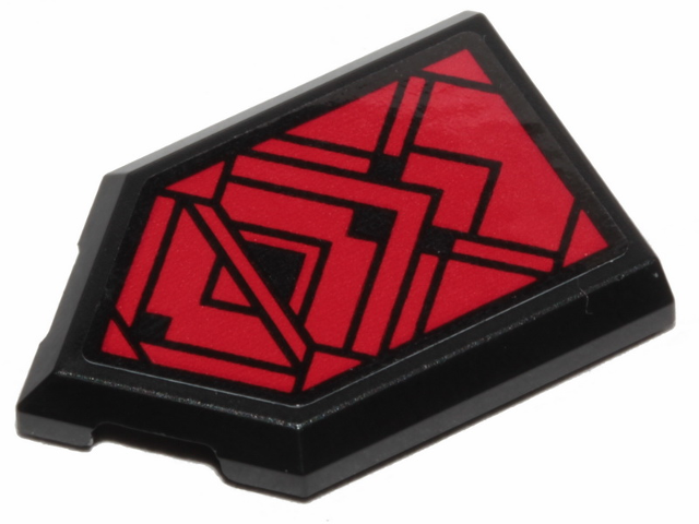 Tile, Modified 2 x 3 Pentagonal with Red SW Sith Ornament Pattern (Sticker) - Set 75251