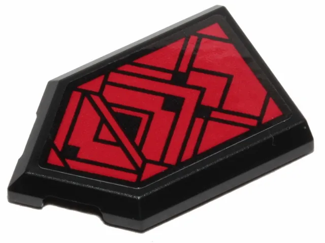 Tile, Modified 2 x 3 Pentagonal with Red SW Sith Ornament Pattern (Sticker) - Set 75251