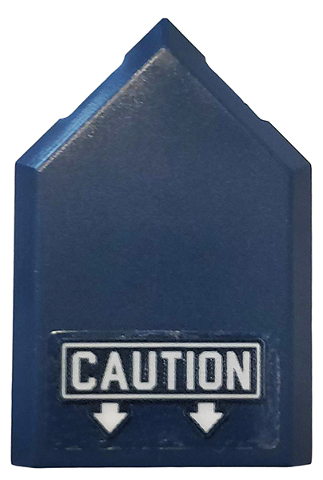 Tile, Modified 2 x 3 Pentagonal with 'CAUTION' and White Arrows Pattern (Sticker) - Set 76144