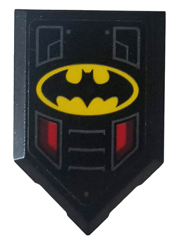 Tile, Modified 2 x 3 Pentagonal with Batman Logo Pattern (Sticker) - Set 76116