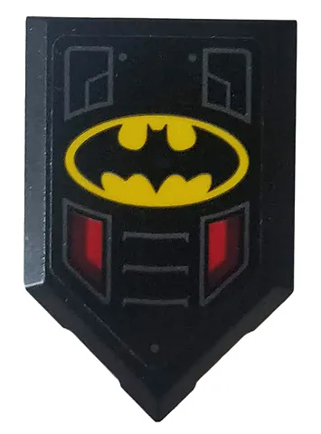 Tile, Modified 2 x 3 Pentagonal with Batman Logo Pattern (Sticker) - Set 76116