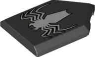 Tile, Modified 2 x 3 Pentagonal with White Wide Spider (Venom) Pattern