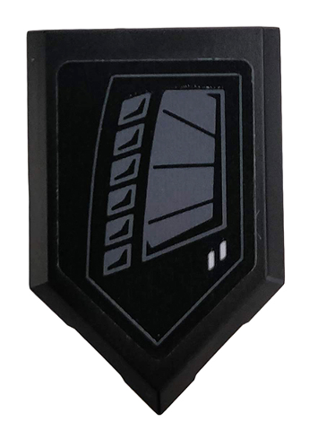 Tile, Modified 2 x 3 Pentagonal with Dark Bluish Gray Vents Pattern Model Left Side (Sticker) - Set 76100