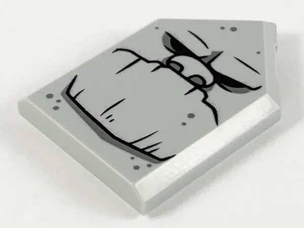 Tile, Modified 2 x 3 Pentagonal with Earth Giant Face Pattern