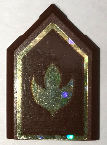 Tile, Modified 2 x 3 Pentagonal with Holographic Arendelle Crest Flower and Border Pattern (Sticker) - Set 41167