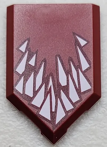 Tile, Modified 2 x 3 Pentagonal with Overlapping White Triangles Pattern (BrickHeadz Demogorgon Teeth)