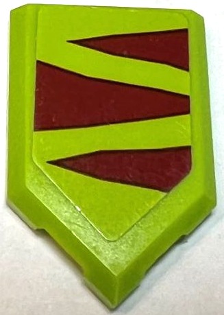 Tile, Modified 2 x 3 Pentagonal with Dark Red Dinosaur Stripes Pattern (Sticker) - Set 75938